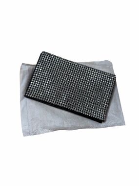 Amber Sceats Rhinestone Embellished Black Evening Clutch
